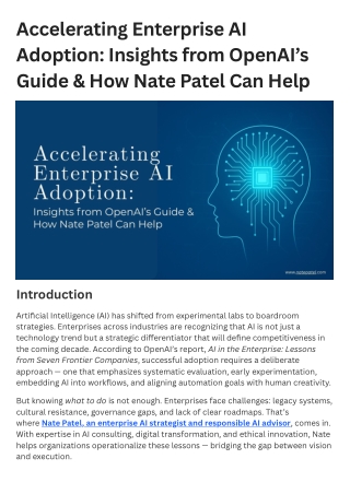 Accelerating Enterprise AI Adoption: Insights from OpenAI’s Guide & How Nate
