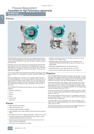 Siemens SITRANS P500 pressure transmitter with HART | Instronline