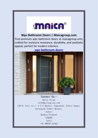 Wpc Bathroom Doors  Maicagroup.com