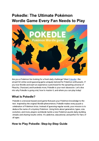 Pokedle_ The Ultimate Pokémon Wordle Game Every Fan Needs to Play