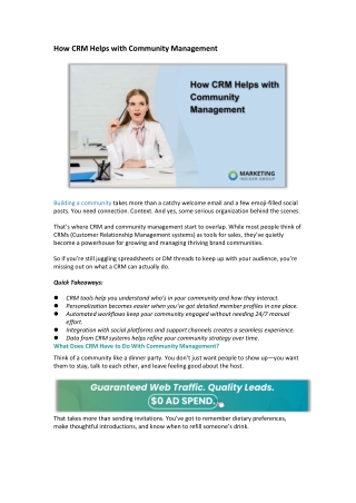 How CRM Helps with Community Management