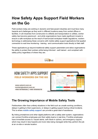 How Safety Apps Support Field Workers on the Go