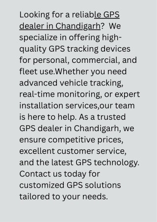 GPS dealer in Chandigarh