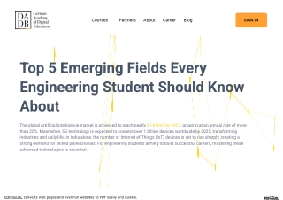 Top 5 Emerging Fields Every Engineering Student Should Know About