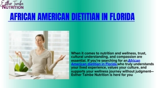 African American dietitian in Florida