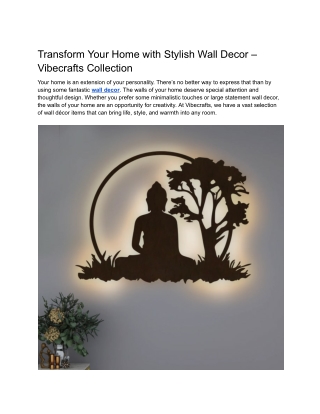 Transform Your Home with Stylish Wall Decor – Vibecrafts Collection - Google Docs