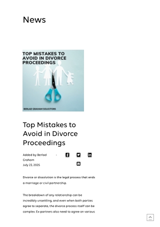 Top Mistakes to Avoid in Divorce Proceedings - Berlad Graham