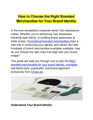 How to Choose the Right Branded Merchandise for Your Brand Identity