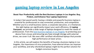gaming laptop review in Los Angeles