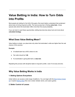 Smart Betting Tips: How to Win with Value Betting