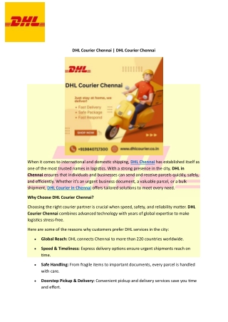 DHL Courier Chennai