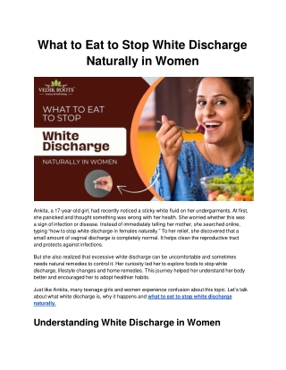 What to Eat to Stop White Discharge Naturally in Women