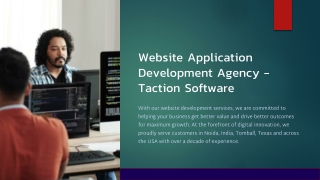 Website Application Development Agency In Noida, India - Taction Software
