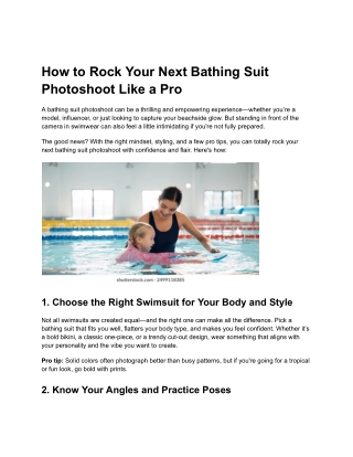How to Rock Your Next Bathing Suit Photoshoot Like a Pro