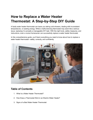 How to replace water heater thermostat