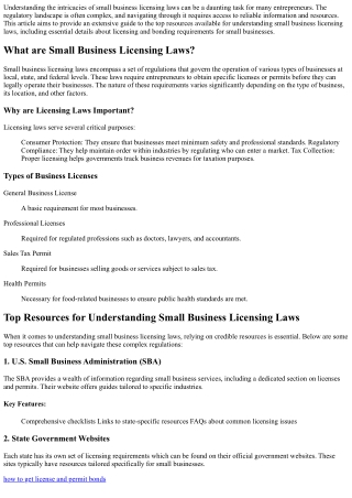 Top Resources for Understanding Small Business Licensing Laws