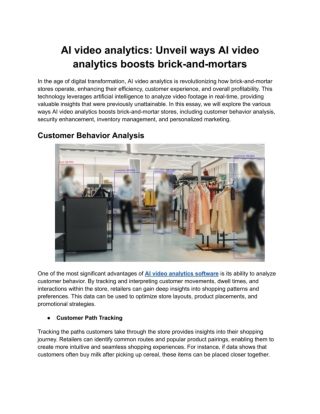 AI video analytics_ Unveil ways AI video analytics boosts brick-and-mortars