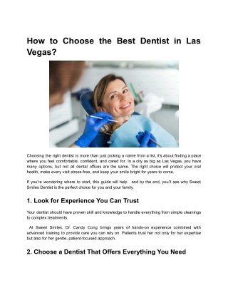 How to Choose the Best Dentist in Las Vegas