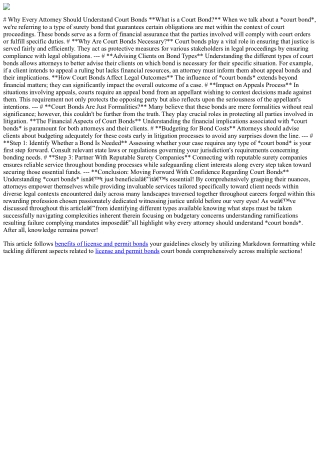 Why Every Attorney Should Understand Court Bonds