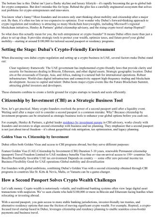 Why Dubai Is the Ultimate Hub for Crypto Companies