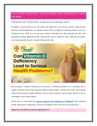 Can Vitamin D Deficiency Lead to Serious Health Problems_ Know the Risks