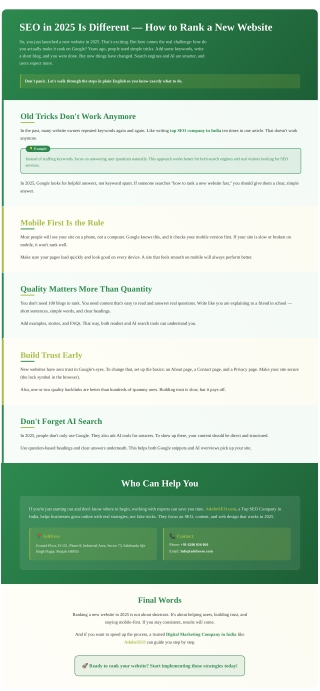 SEO in 2025 Is Different - How to Rank a New Website