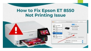 How to Fix Epson ET 8550 Not Printing Issue