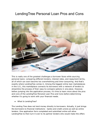 LendingTree Personal Loan Pros and Cons