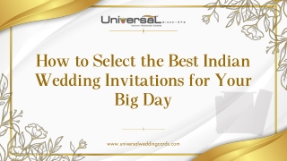 How to Select the Best Indian Wedding Invitations for Your Big Day
