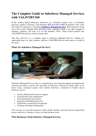 Salesforce Managed Services