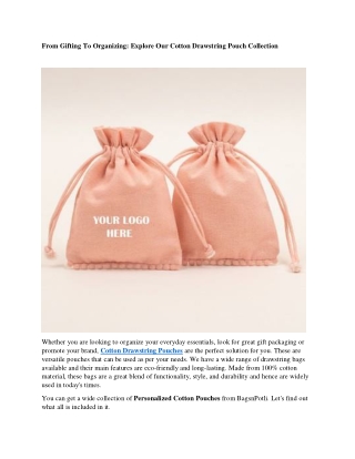 From Gifting to Organizing Explore Our Cotton Drawstring Pouch Collection (1)