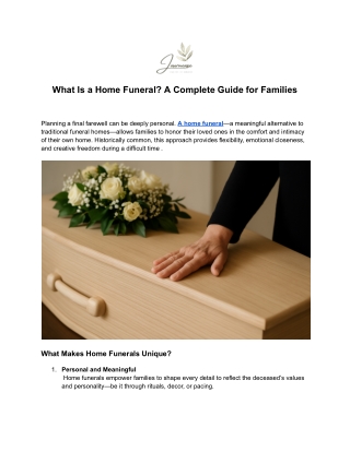 Home Funerals Explained: A Loving Choice for Families