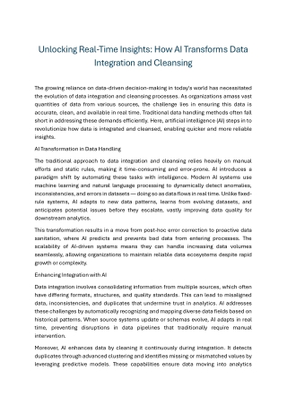 Unlocking Real-Time Insights How AI Transforms Data Integration and Cleansing