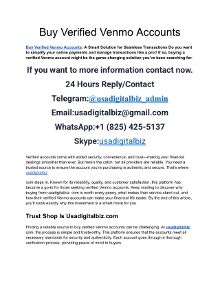 Top 7 Best Site To Verified Venmo Accounts In USA