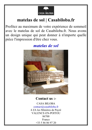 matelas de sol | Casabiloba.fr