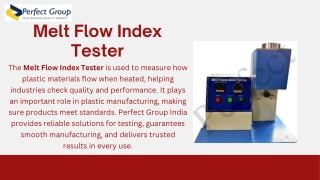 Melt Flow Index Tester