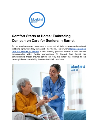 Comfort Starts at Home_ Embracing Companion Care for Seniors in Barnet