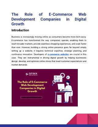 The Role of E-Commerce Web Development Companies in Digital Growth_Spinx Infotech (1)