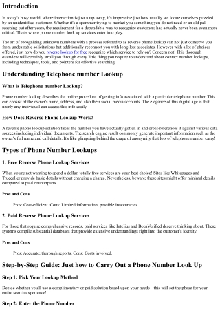 Telephone Number Search For Discussed: Step-by-Step Guide