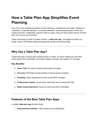 How a Table Plan App Simplifies Event Planning