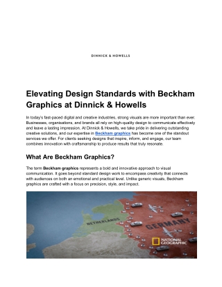 Elevating Design Standards with Beckham Graphics at Dinnick & Howells