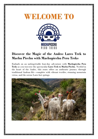Lares Trek to Machu Picchu