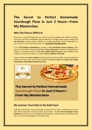 The Secret to Perfect Homemade Sourdough Pizza in Just 2 Hours From My Masterclass