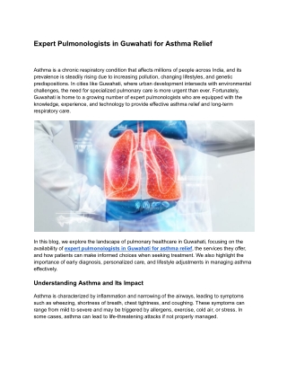 Expert Pulmonologists in Guwahati for Asthma Relief