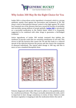 Why Isokin 300 May Be the Right Choice for You