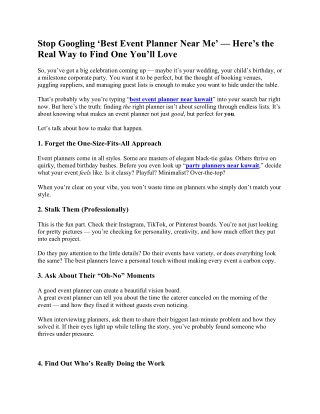 Stop Googling ‘Best Event Planner Near Me’ — Here’s the Real Way to Find One You’ll Love