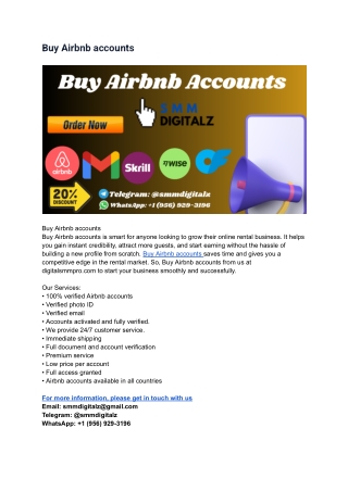 Google Top Website to Buy Airbnb accounts 2024