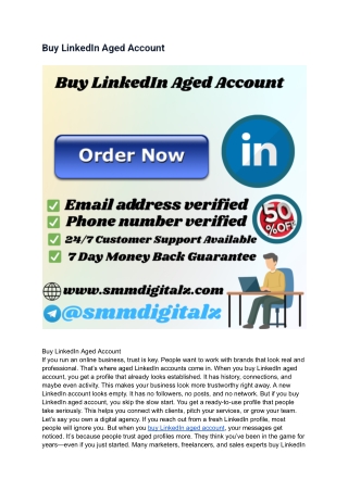 Google Top Website to Buy LinkedIn Aged Account 2024