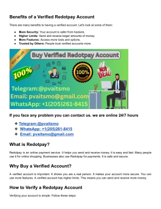 Benefits of a Verified Redotpay Account