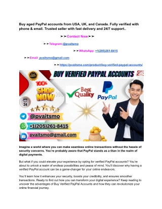 2025 Guide: Buying Verified PayPal Accounts Without Getting Scammed